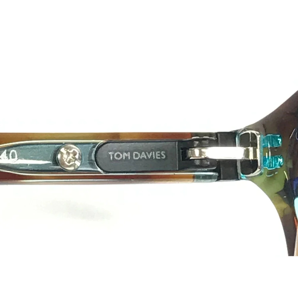 Tom Davies Eyeglasses Frames TD749 Col. 1596 Brown Tortoise on Blue 51-18-140
